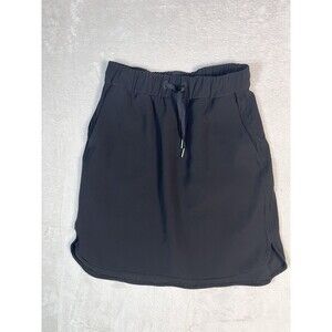 Lululemon On The Fly Skirt Women’s Size 6 Black Woven Athletic Pockets W8A87S